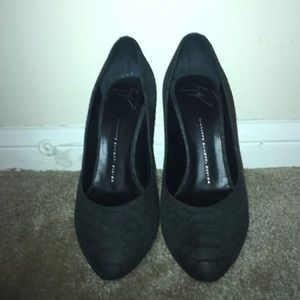 Giuseppe Zanotti Python Black Snakeskin Stilettos